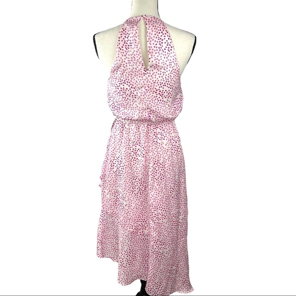 Asymmetrical Ruffle Lined Halter Dress with Keyhole Back - Picture 3 of 9